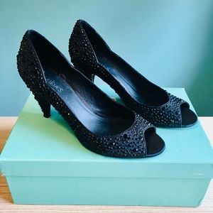 Black Rhinestone Heel